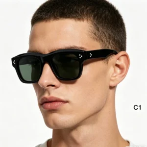 Sunglasses for Women Custom Shades Black Square Acetate Polarized Sunglasses