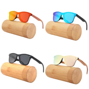 Supply Bamboo Sunglasses for Women’s Sun Protection with Logo Wooden Frame Glasses with Uv400