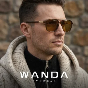 TAC Men’s Polarized Vintage Sunglasses Custom Logo Fashionable S16202 for Outdoor Sports Double Bridge