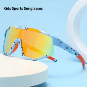 TPEE Soft Silicone Sports Eyewear Polarized Cycling Sunglasses for Children Teenagers Students for Outdoor Activities