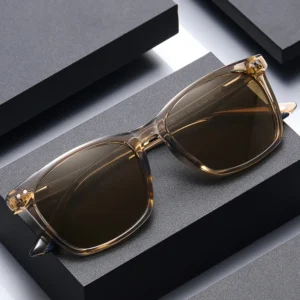 TR3399 Men’s Vintage Fashion Sunglasses Square Frame in Silver Blue Gray with Sporting Style Green Frame Color