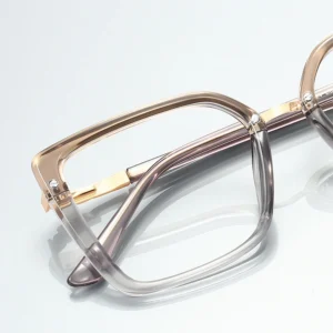 TR90 Anti Blue Light Glasses Frame Women Match Degree Glasses Flat Glasses Big Square Metal Eyeglasses Frame