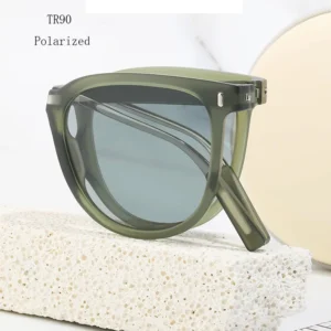 TR90 Elastic Portable Foldable Women’s Sports Sunglasses High Quality Polarized Oval Rivet Premium Sports Eyewear