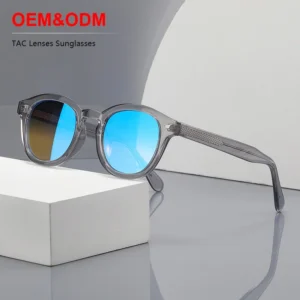 TR90 Frame Lenses Colored Film Fashion Round Sun Glasses Women’s Designer UV400 Polarized Sunglasses Men
