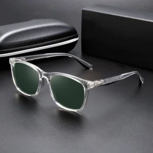 TR90 Frame Polarized Sunglasses Custom Logo Square Tac Lenses Transparent Coffee Champagne for Casual Daily Use