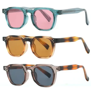 TR90 Full Frame Acetate Style Sunglasses UV400 Classic Retro Eyewear for Men Women Transparent