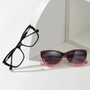 TR90 High Quality Durable Magnetic Clip Full Rim Square Glasses Frame Luxury Unisex Tac Polarized Sunglasses 2 in 1 Sun