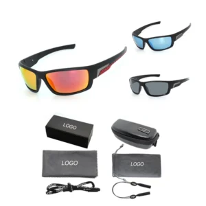 TR90 High Quality Polarized Sunglasses for Women Men Sports UV400 Polarized Custom Logo Blue Square Frame Glasses