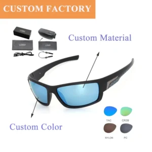 TR90 High Quality Sports Sunglasses UV400 Polarized Custom Logo Full Rim Rectangle Frame Light Weight Comfortable