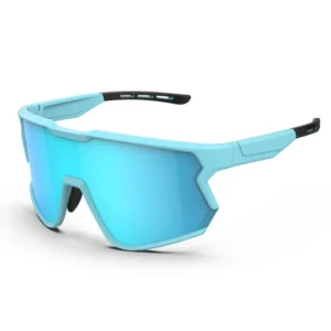TR90 Large Frame Cycling Sunglasses With Blue Lens UV400 Protection Windproof Outdoor Sports Eyewear For Bike Running