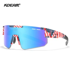 TR90 Sports Sunglasses Windproof Polarized Cycling Eyewear Outdoor Sports Fishing Driving UV Protection Semi-Rimless