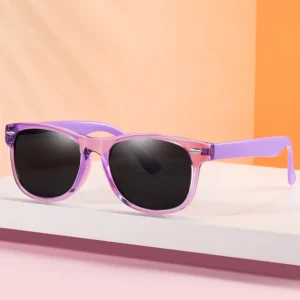 TR90 Youth Polarized Sunglasses for Kids Boys Girls Flexible Frame Classic Square Children Sun Glasses
