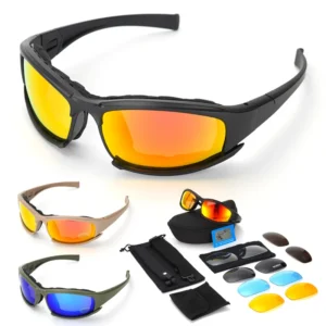 Tactical Sunglasses 6 Piece Set Men Casual Lightweight Polarized Windproof Anti UV400 Impact Outdoor Sports Ski Travel Cycling