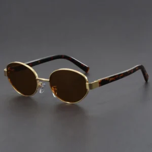 Tendencia TR90 Vintage Small Oval CP Frame Gold Retro Metal Durable Women Sunglasses