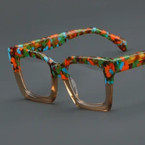 Thick Frame Acetate Glasses Ingredient Retro Customized Prescription Designer Acetate Glasses for Women