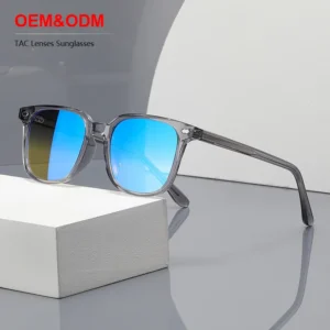 Thick UV400 Polarized Square Sunglasses Women’s Acetate Retro Mens Vintage Color Filter