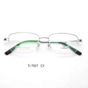 Ti 7027 Memory Metal Frame Lightweight Durable Modern Eyewear with Flexible Design for Comfort