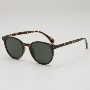 Transparent Acetate Round Polarized Full Frame Sunglasses with UV400 Lenses for Men and Women