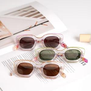 Transparent Acetate Sunglasses High End Acetate Sunglasses Unisex Vintage square Acetate Sunglasses Customizable Signs