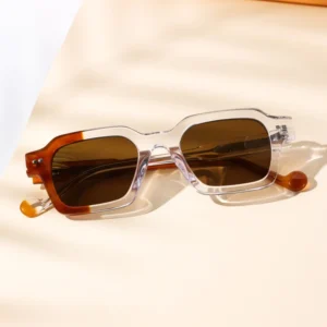 Transparent Lamination Acetate Sunglasses UV400 Protection Comfortable Full Rim Retro Rivet Vintage Square Sunglasses Unisex
