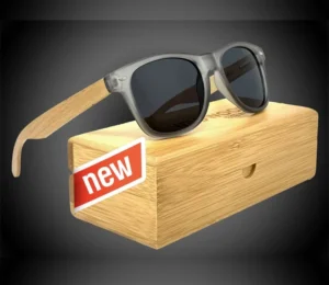 Transparent plastic frame fashion glasses bamboo wood sunglasses with your own brand