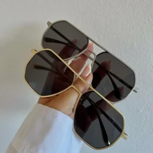 Trend Driving Sunglasses for Men Outdoor Sports Double Bridge Metal Frame Sunglasses