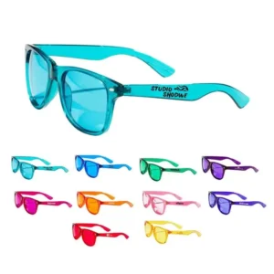 Trend Factory Hot Selling Custom Logo Sun Glasses Promo UV400 Transparent Candy Color Glasses Promotional Sunglasses