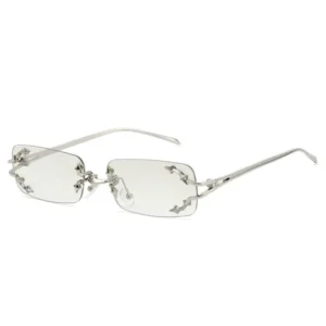 Trend Metal Frames Uv400 High Quality Rimless Glasses Custom Logo Luxury Sunglasses Women Men Fashion Lentes De Sol