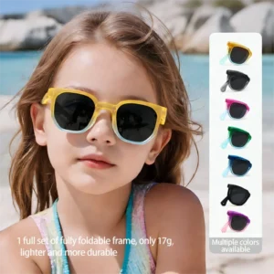 Trending Colorful Boys Girls Flexible Light TPEE Children Polarized CAT3 Foldable Sunglasses for Kids