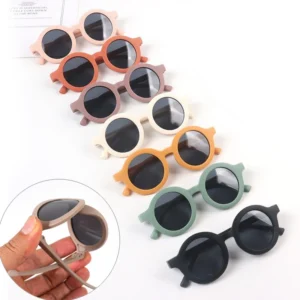 Trending Cute Round TPEE Flexible CAT3 Polarized Girls Boys Children Kids Sunglasses