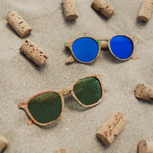 Trending Sustainable Factory Supply Custom Logo Fashion Wooden Recycled Eco Friendly Men Cork Sunglasses Eyewear