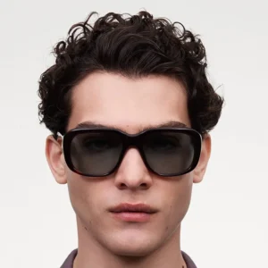 Trendy Acetate Sunglasses Classic Retro Design with Custom Logo Stylish Eyewear for Adults Green Lens