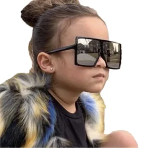 Trendy Designer Oversized Square Sunglasses for Kids Boys and Girls Beige Frame Sun Glasses