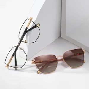 Trendy Ladies Metal Frame Polarized Sunglasses Anti Blue Light Outdoor Sun Protection Glasses 85009 1