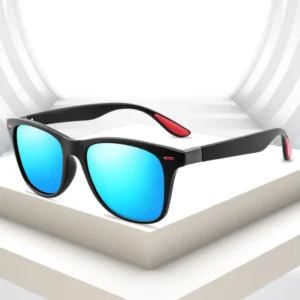 Trendy Men’s Polarized Sunglasses with Mirror TAC Lenses Gray Alloy Frame