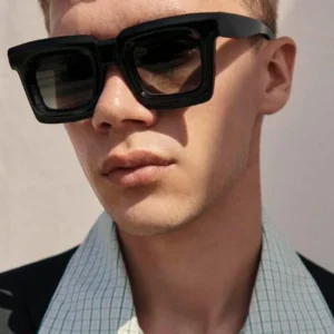 Trendy Mens Vintage Rectangle Sunglasses Acetate Small Square Polarized Sunglasses