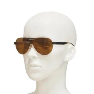 Trendy Oversized Pilot Shape Metal Punk Sunglasses Gold Frame Polarized Black Lenses UV400 Unisex