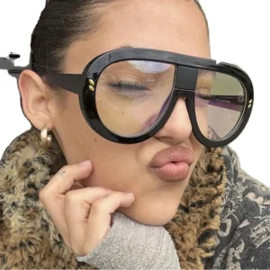 Trendy Round Acetate Blue Light Glasses for Women HD Optical Lenses Computer Reading Eyeglasses
