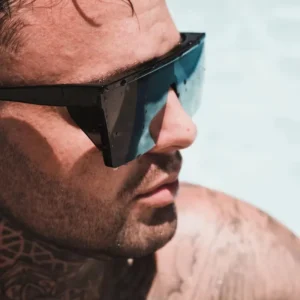 Trendy Safety Flat Top Classic Square One Piece Lens Oversized Men Sunglasses Woman Shield Shades UV400