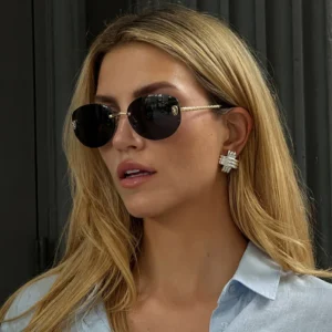 Trendy Snake Head Sunglasses Female New Summer Rimless Oval Fashion Brand Designer Shades Cutting Lens Women’s Sun Glasses