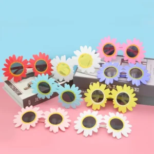 Trendy Sun Flower Shape Flower Glasses Photograph Props Large Frame Daisy Shades Party Funny Glasses
