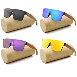 Trendy Sun Shades Wood Bamboo Polarized Sunglasses Women