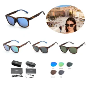 Trendy TR90 Polarized High Quality UV400 Protection Glass Lens Sunglasses Light Weight Frame Custom Logo for Gifts