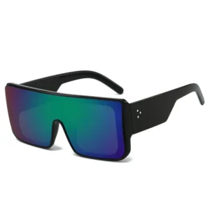 Trendy UV400 Sunglasses for Women Luxury Oversized Square Sun Glasses Green PC Frame Mirror Customizable Logo for Men