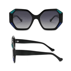 Trendy Unisex Polygon Oversized Acetate Sunglasses with Multi Color Choices
