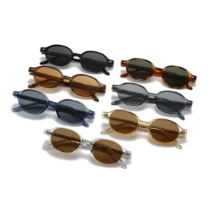 Trendy Unisex Rivet Full Rim Sunglasses Classic Oval Shape UV Protection Retro Design