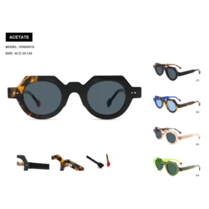 Trendy Vintage Retro Acetate Frame Polarized UV400 Sunglasses Full Rim for OEM and ODM