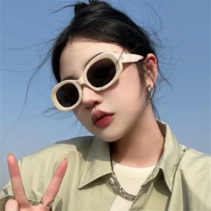 Trendy Women’s Sunglasses Custom Designer PC Shades Cute Small Frame Sun Glasses