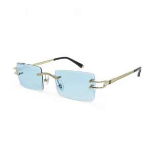 U TOP Fashionable Design High Quality UV400 Sun Glasses Handmade Men’s Metal Square Luxury Rimless Sunglasses Unisex