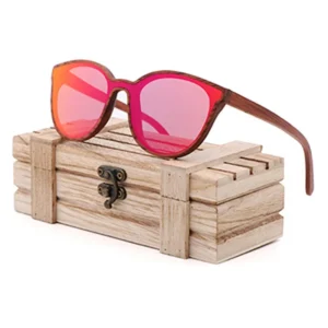 UV Protection Polarized Sunglasses with One Piece Design Real Wooden Frame Custom Logo Eyewear